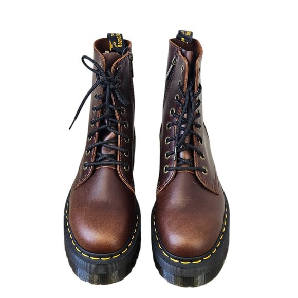 Dr. Martens Womens Jadon Classic Pull Up Boots, Leather, Dark Brown, Size 10 - Picture 7 of 8
